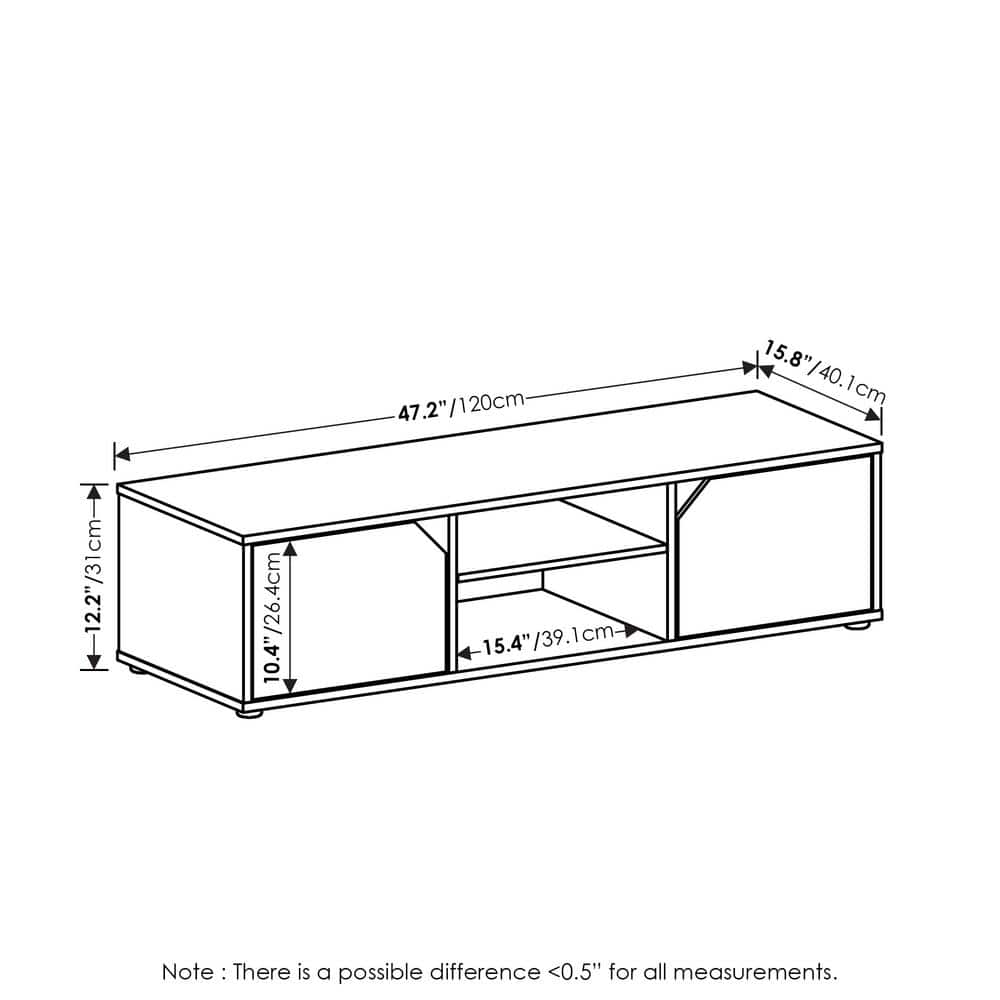 Espresso Composite Wood TV Stand with Cabinets and Fireplace