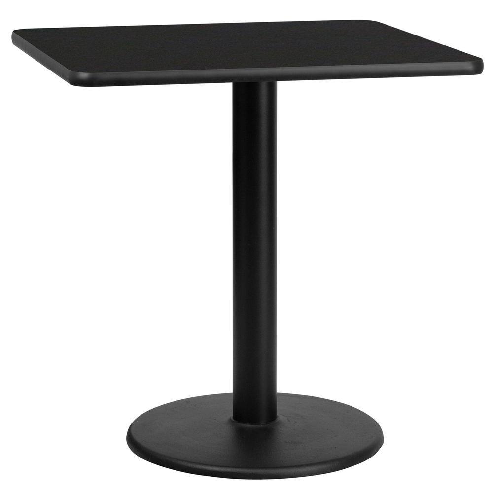 Carnegy Avenue Black Laminate Wood Table Top Pedestal Base Dining Table