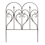 31 in. x 24 in. Black Metal Scroll and Finial Garden Edge 4-Pack 87405-4