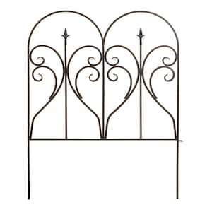31 in. x 24 in. Black Metal Scroll and Finial Garden Edge 4-Pack