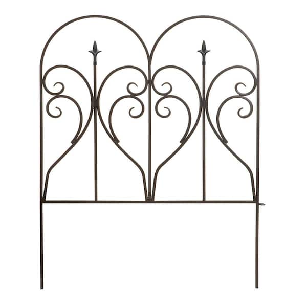 Unbranded 31 in. x 24 in. Black Metal Scroll and Finial Garden Edge 4-Pack