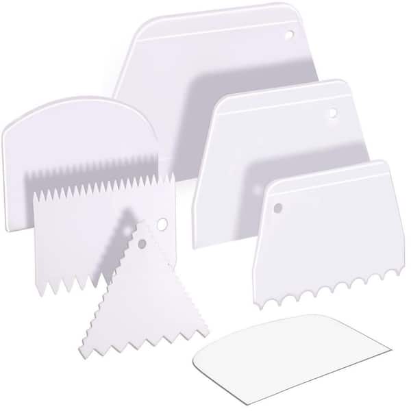 Plastic Cake Scraper and Smoother Kit with Cake Spatula, Bench Scraper for Cake Decorating and Kitchen Scraping Tasks