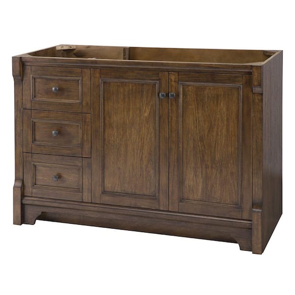 Home Decorators Collection Creedmoor 48 in. W x 34 in. H Vanity Cabinet Only in Walnut Left Hand Drawers