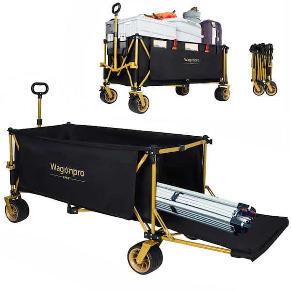 67.5" Extra Long Heavy Duty Beach Wagon, 480lbs, Patented Frame, Black