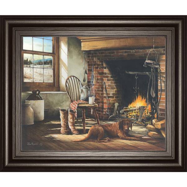 Classy Art 22 in. x 26 in. "His Morning Coffee" by John Rossini Framed Printed Wall Art