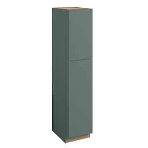 Hargrove 18 in. W x 21 in. D x 84 in. H Assembled Plywood Vanity Linen Bath Cabinet in Verdant Green with Soft Close LH