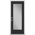 32 in. x 80 in. Full Lite Right-Hand Inswing Painted Smooth Fiberglass Prehung Front Door w/ Brickmold, Vinyl Frame