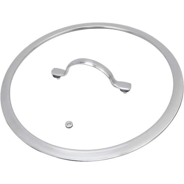 1 Set Clear Tempered Glass with Stainless Steel Handle Steam Vent Pot Lid for Frying Pans and Pots