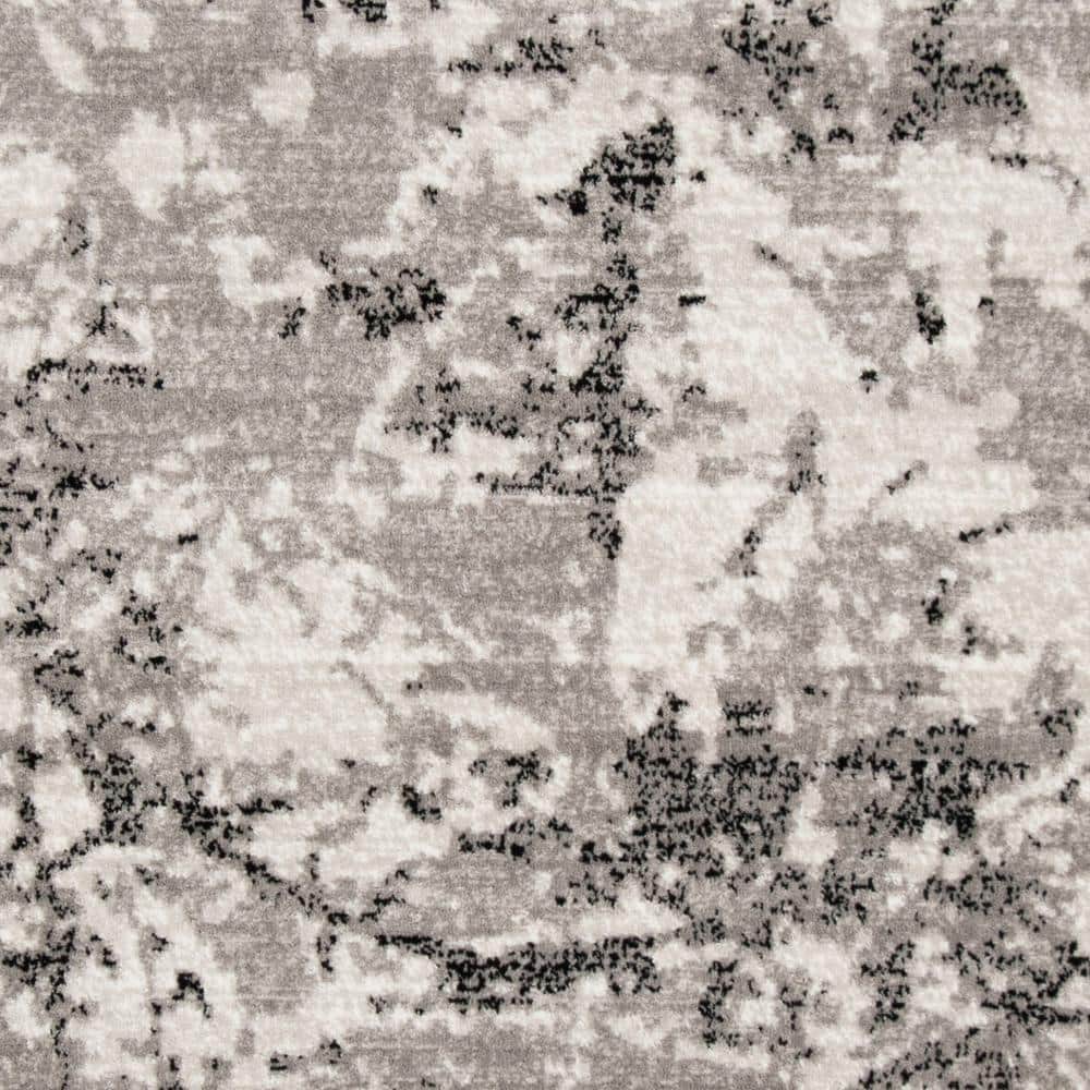 Skyler 6'7" Square Grey/Ivory Synthetic Medallion Area Rug