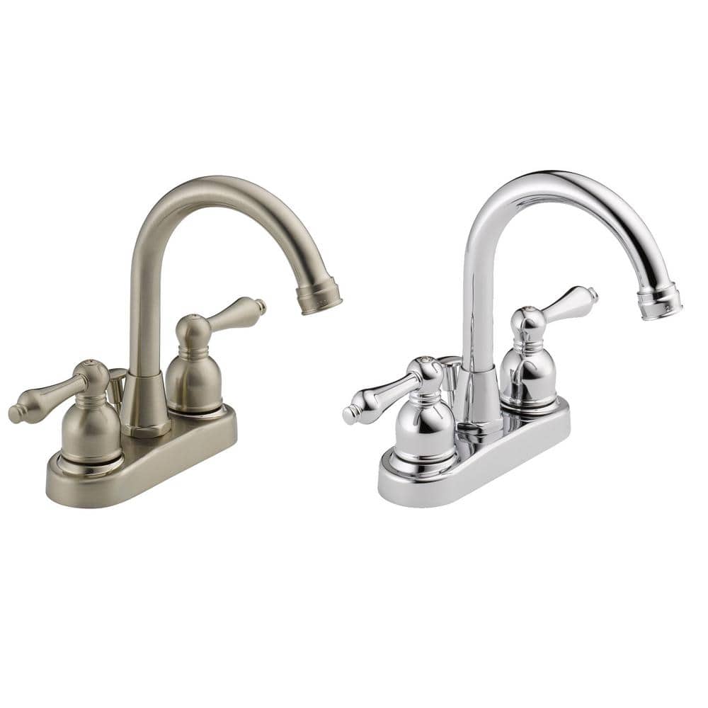 Polished Chrome Double Handle High Arc Bathroom Faucet