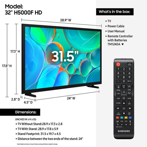 Samsung 32” Class HD H5000F Smart TV (2025) UN32H5000FFXZA - The