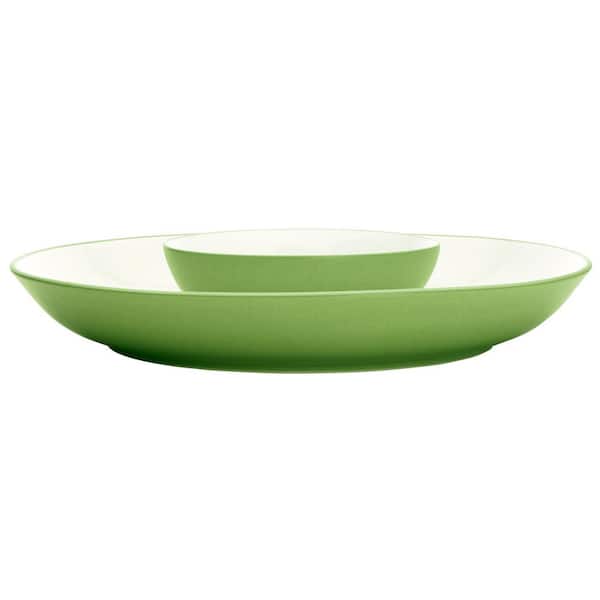 Noritake Colorwave Apple Green Stoneware Chip and Dip 14-3/4 in.