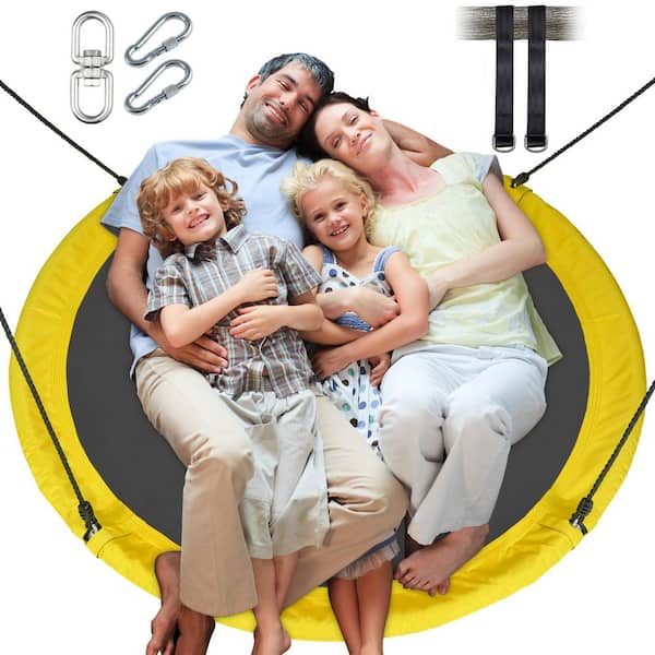 MISOPILY 60 in. Large Saucer Swing 1-Pack 700 lbs. Capacity 360