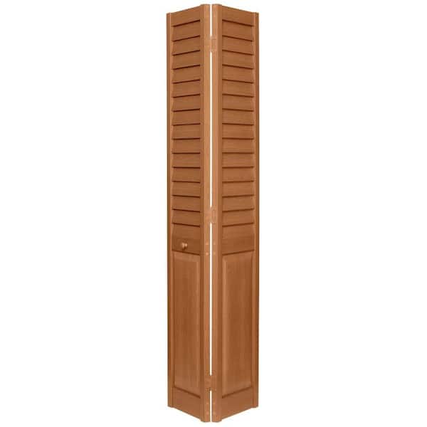 Home Fashion Technologies 28 in. x 80 in. 3 in. Louver/Panel Golden Oak PVC Composite Interior Bi-fold Door