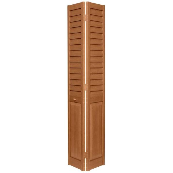 Home Fashion Technologies 36 in. x 80 in. 3 in. Louver/Panel Golden Oak PVC Composite Interior Bi-fold Door