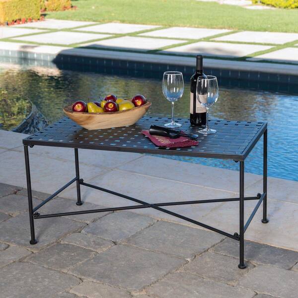 metal and glass outdoor coffee table