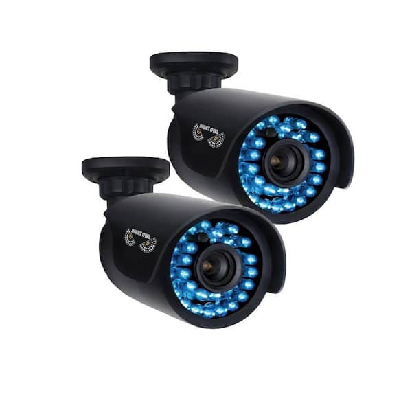 Night Owl Wired 720p HD Security Bullet Standard Surveillance Cameras with 100 ft. Night Vision with AHD Series DVRs (2-Pack)