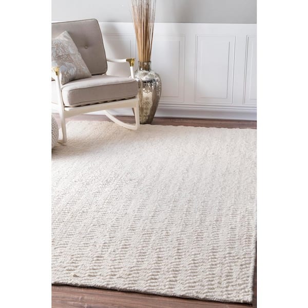 Glendora Chevron Ivory 8 ft. x 10 ft. Area Rug