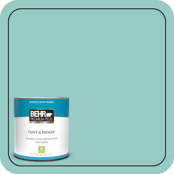 BEHR PREMIUM PLUS 1 qt. #500D-4 Jamaica Bay Satin Enamel Low Odor Interior Paint & Primer