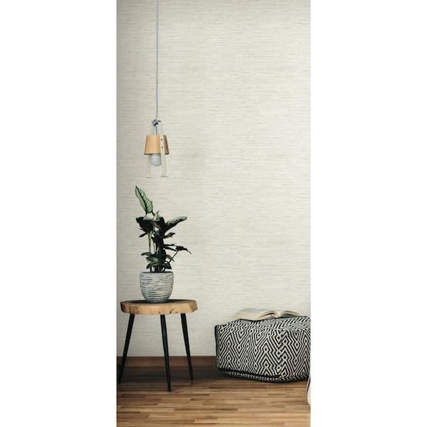 Grasscloth Beige Vinyl Peel and Stick Wallpaper Roll (Covers 28.18 sq. ft.)