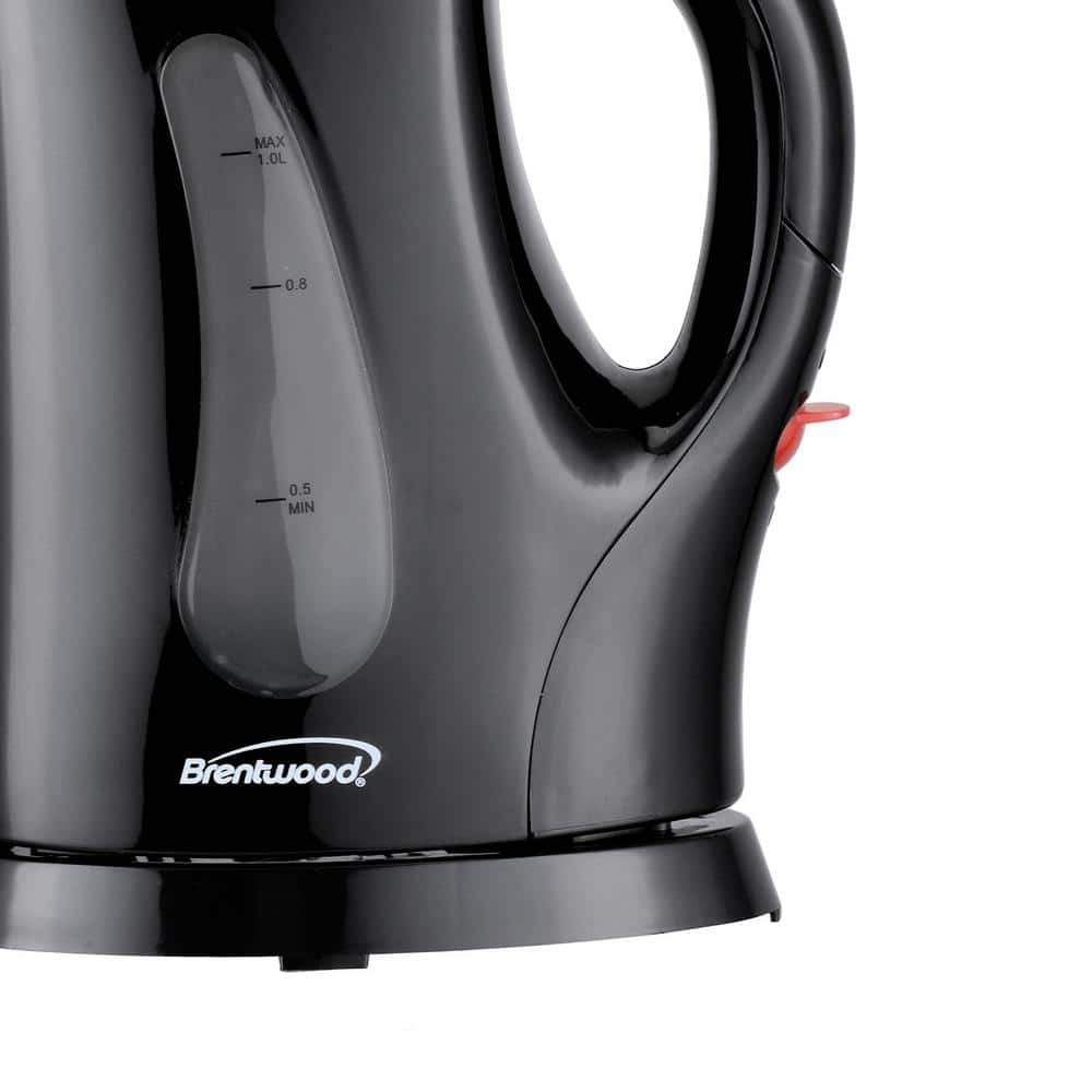 Brentwood Black BPA-Free 1-Liter Cordless Electric Kettle