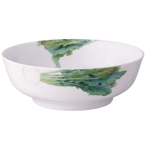 Kyoka Shunsai 9.75 in., 70 fl. Oz. White Porcelain Vegetable Bowl
