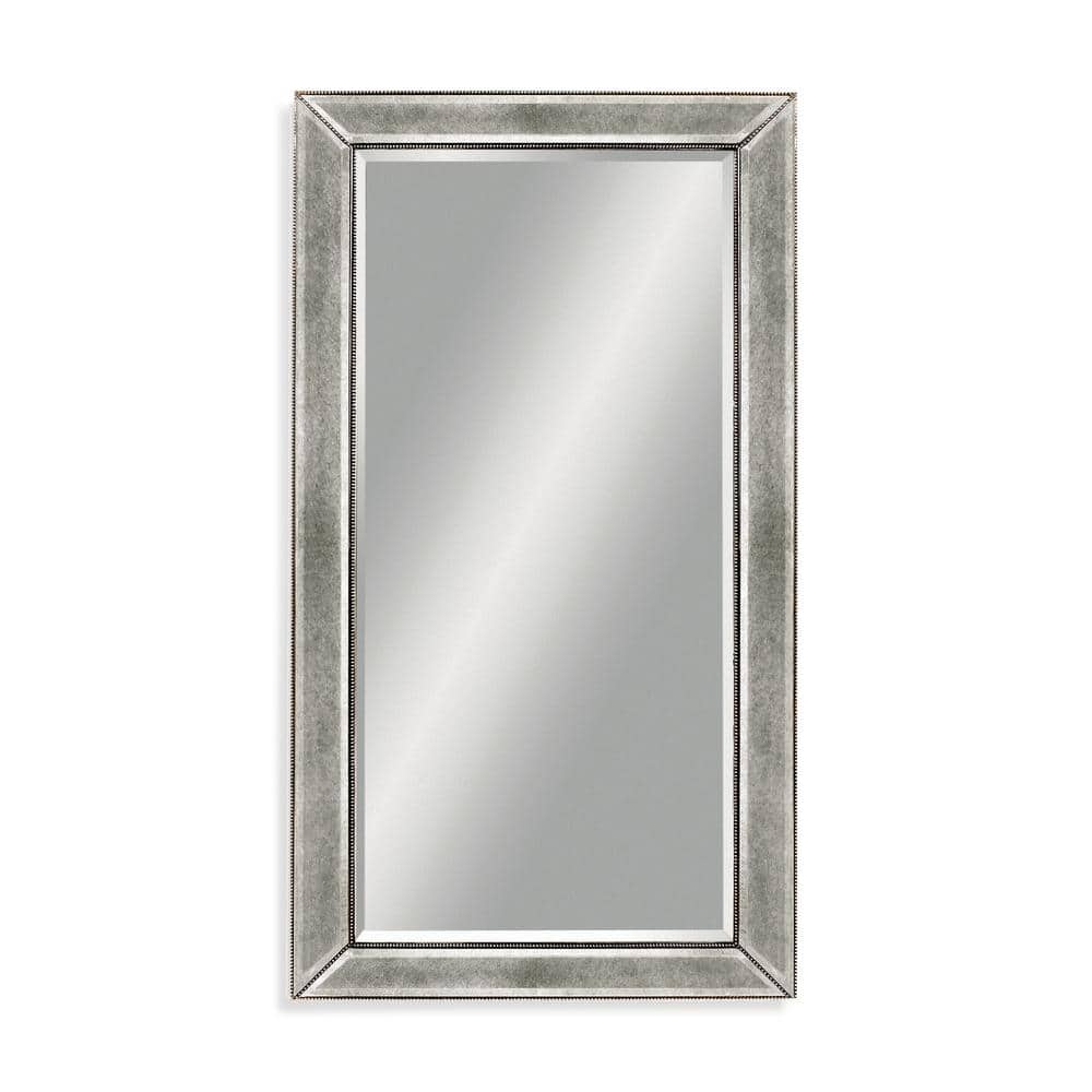 Large Rectangle Silver Leaf Hooks Classic Mirror (48 in. H x 36 in. W)