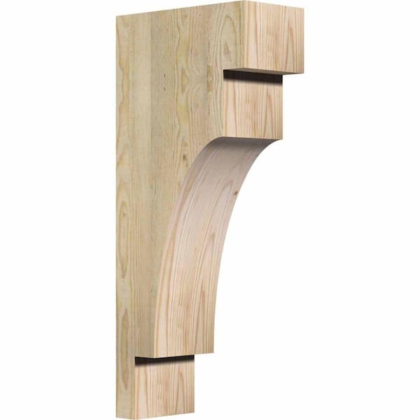 Ekena Millwork 6 in. x 12 in. x 28 in. Douglas Fir Mediterranean Rough Sawn Corbel