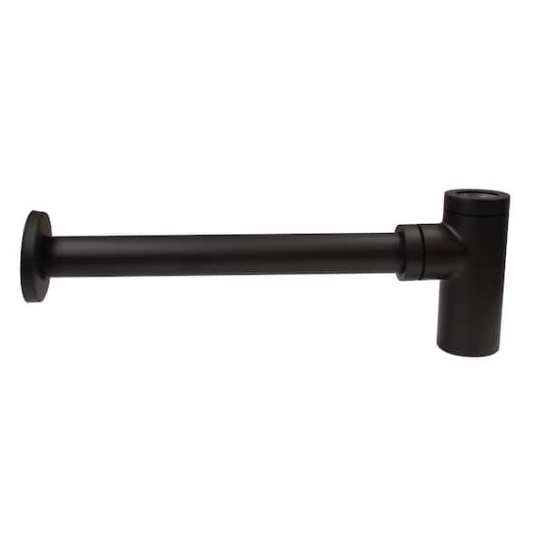 Westbrass 1-1/4 in. x 1-1/4 in. Round Bottle Style Slip Joint Brass P-Trap, Matte Black