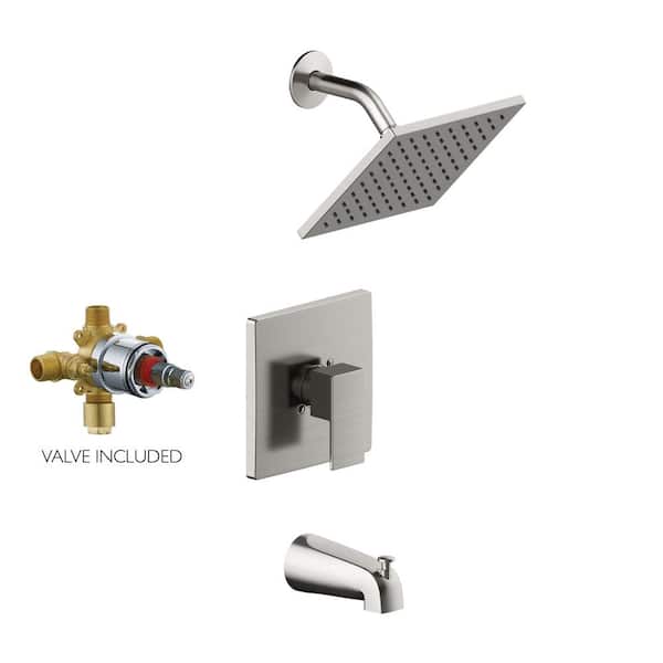 Design House Middleton II 1-Handle Shower Trim Kit in Satin Nickel (Valve Included)