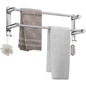 Towel Bars Freely Retractable 17-31 Inches Bathroom Towel Rack with Hooks