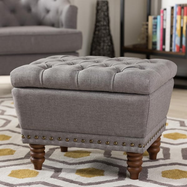 Baxton studio ottoman deals gray