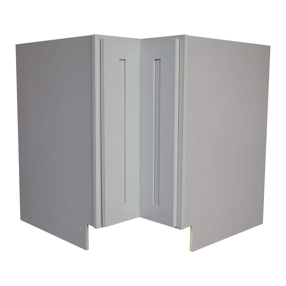 Plywell Ready to Assemble 33 x 34.5 x 24 in. Shaker Base Lazy Susan Cabinet  in Gray SGxLS3312 - The Home Depot