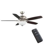 Southwind II 52 in. Indoor LED Brushed Nickel Ceiling Fan with Light Kit, Reversible Blades and Remote Control