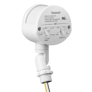 Dusk to Dawn Light Control Motion Sensor, Adjustable Time and Detection Sensitiity Up to 60 Feet Range, White