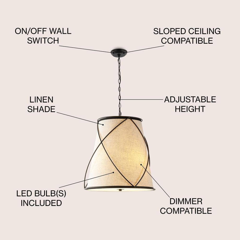 Milo 19" Rustic Farmhouse Bronze LED Pendant Light