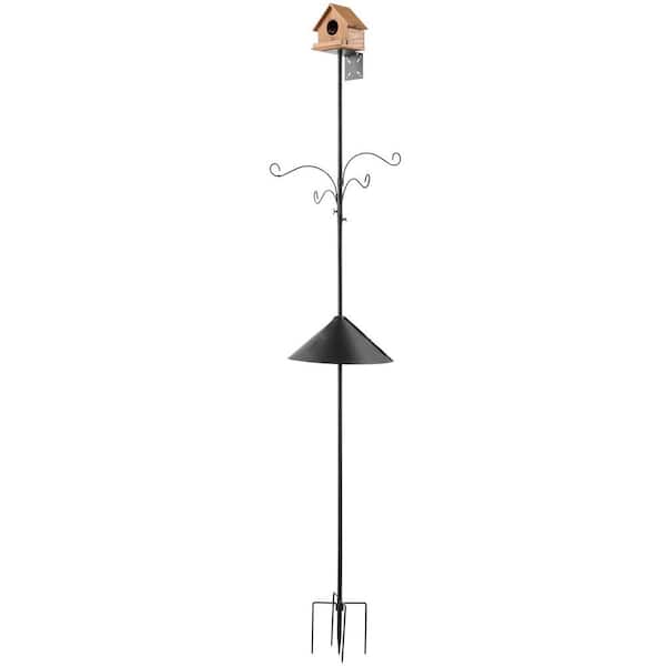 92-in. 4-hook bird feeder stand, 31/32 in. diameter hooks with squirrel guard. Durable, easy-to-install feeder station