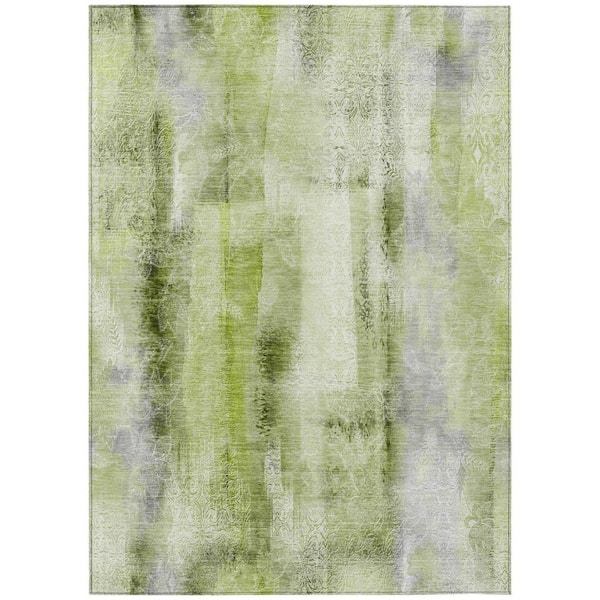Sage 5 ft. x 8 ft. Woven Border Polyester Rectangle Indoor / Outdoor Area Rug