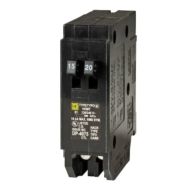 Homeline 15 Amp 20 Amp Single-Pole Tandem Circuit Breaker Homeline 15 Amp 20 Amp Single-Pole Tandem Circuit Breaker