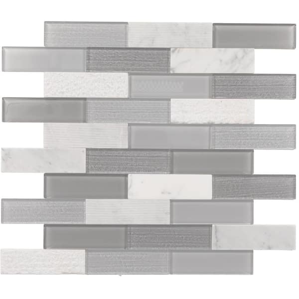 Daltile Xpress Mosaix Peel 'N Stick Stormy Mist Blend 14 in. x 12 in. Marble/Glass Mosaic Tile (419.04 sq. ft./Pallet)