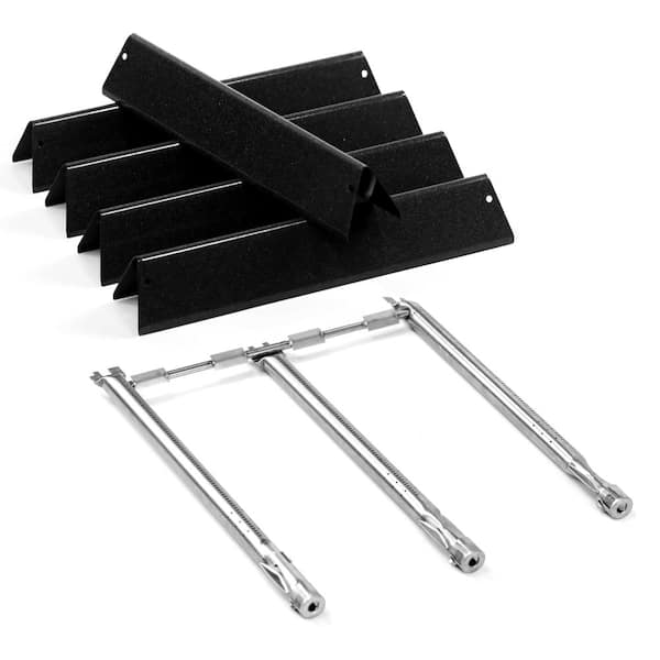 Stainless Steel, Porcelain-Enameled Steel Grill Flavorizer Bar, Burner Tube and Crossover Tube Replacement Kit 5-Pack