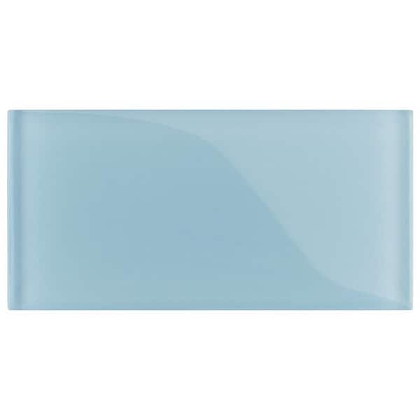 Ivy Hill Tile Contempo Blue Gray 3 in. x .31 in. Polished Glass Tile Sample