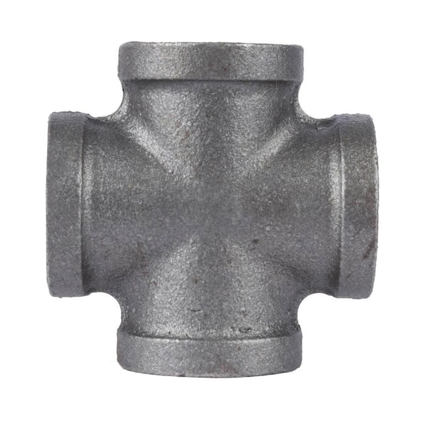 3/8 in. Black Malleable Iron FPT x FPT x FPT x FPT Cross Fitting