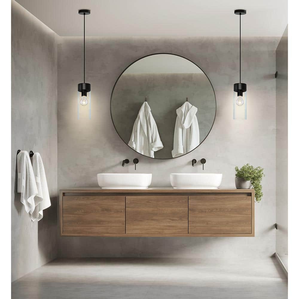 Montey 72" Matte Black Glass Pendant Light
