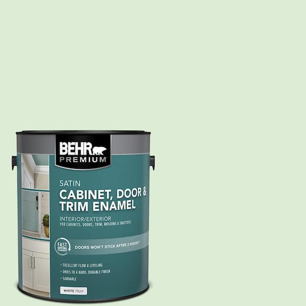 BEHR PREMIUM 1 gal. #M390-2 Misty Meadow Satin Enamel Interior/Exterior Cabinet, Door & Trim Paint