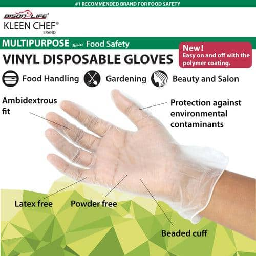 Comfy Package Synthetic Vinyl Gloves Disposable Latex Free Plastic Gloves,  Small 200-Pack