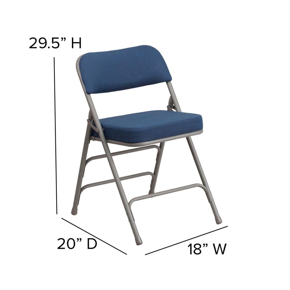 Navy Luxe Padded Metal Folding Chair for Events and Home Use