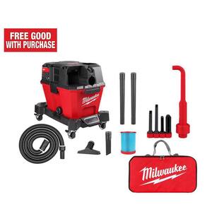 M18 FUEL 6 Gal. Cordless Wet/Dry Shop Vacuum W/Filter, Hose and AIR-TIP 1-1/4 in. - 2-1/2 in. Right Angle Tool and Bag