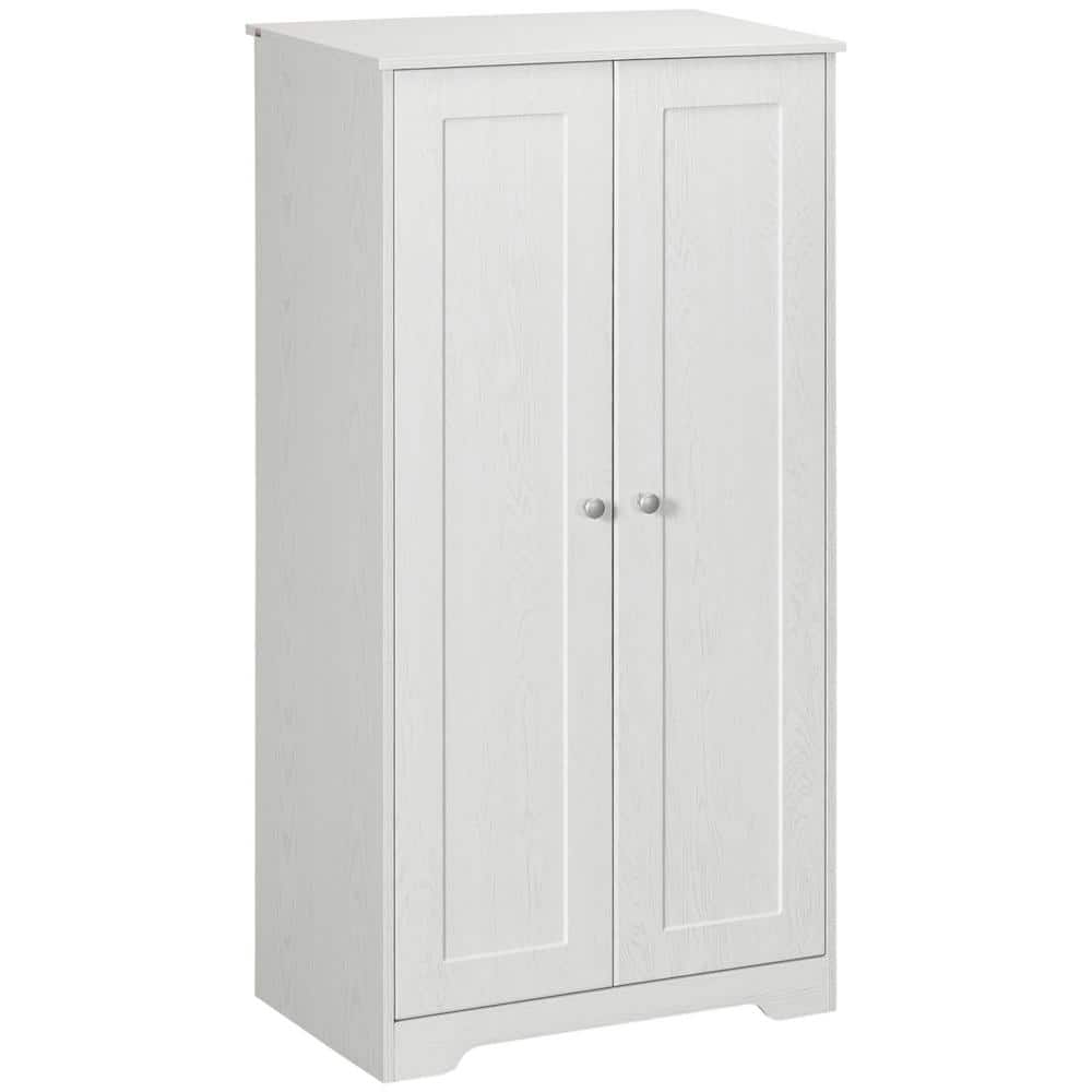 55 in. Wood Freestanding Kitchen Pantry Organizer 2 Doors, Adjustable Shelv