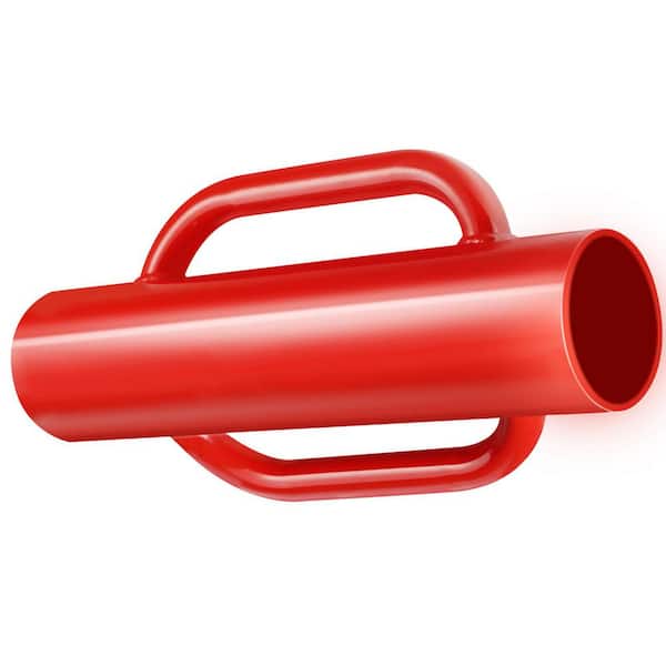 Fence Post Driver with Handles, 14lb. Carbon Steel Hand Post Rammer, 2. 7in. Inner Diameter Post Pole Pounder, Red
